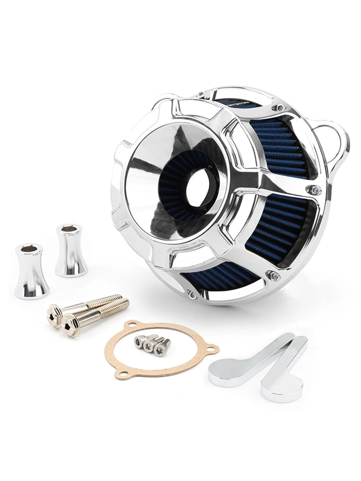 YIJIEBAO Luftfilter Reiniger Intake Kit Big Sucker Fit for Harley Touring Street Electra Glide FLH 08-16 FLS Softail FLSTSE FXSBSE 16-17 FXDLS(Chrome-Blue) von YIJIEBAO