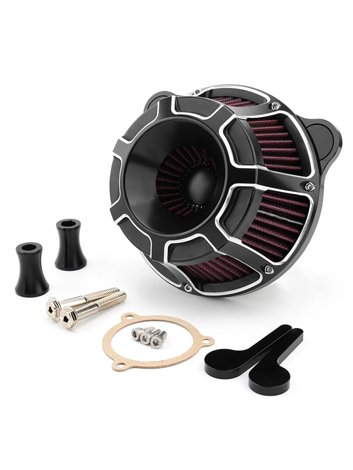 YIJIEBAO Luftfilter Reiniger Intake Kit Big Sucker Fit for Harley Touring Street Electra Glide FLH 08-16 FLS Softail FLSTSE FXSBSE 16-17 FXDLS(Red) von YIJIEBAO