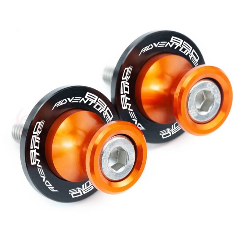YIJIEBAO M10 Passend for KTM 890 Adventure R 2019 2020 2021 2022 Motorrad Schwingenspulen Hinterständerschrauben Schieber CNC Aluminium Zubehör Hinterer Kipphebel mit Gewinde(Orange) von YIJIEBAO