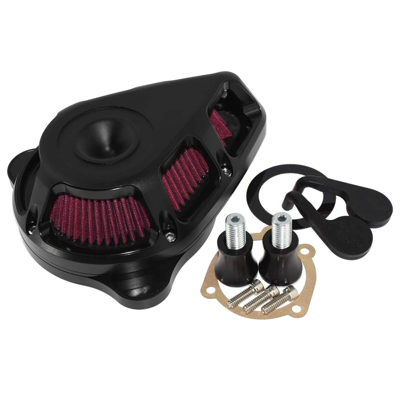 YIJIEBAO Mehrwinkel-Luftfilter, mattschwarz, passend for Harley Sportster XL 04–19, Dyna 00–17, Softail 00–18, Touring FLHX FLHR 00–2018.(A) von YIJIEBAO