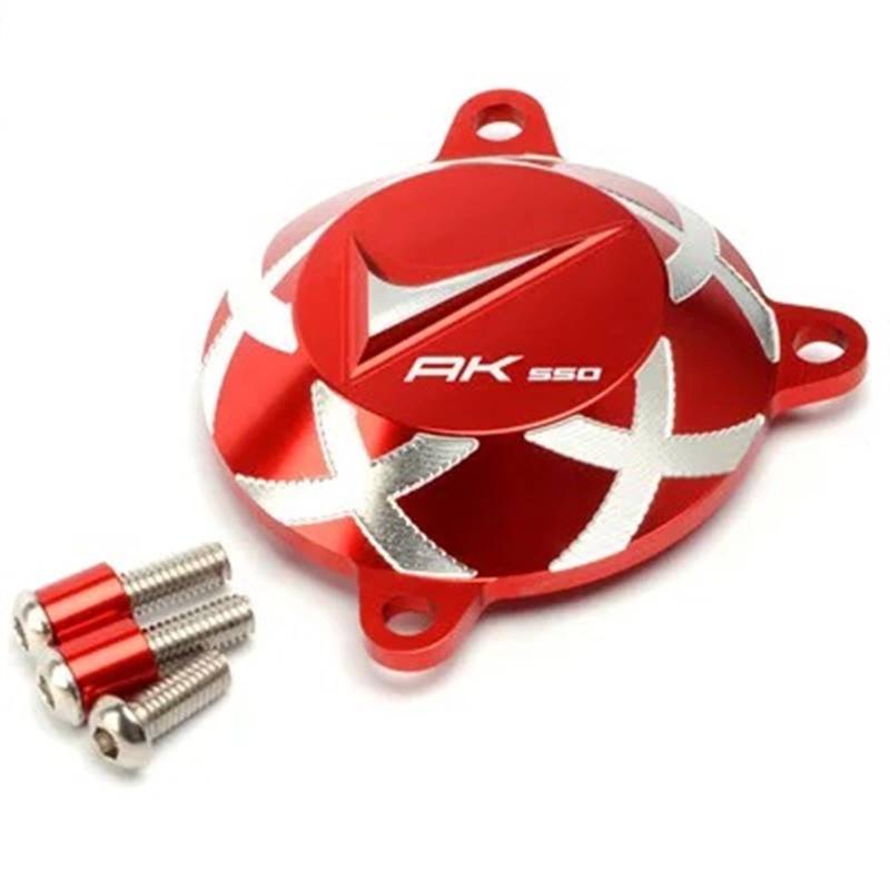 YIJIEBAO Mit Logo AK550 Motorrad CNC Frontrahmen Lochabdeckung Seite Motorschutz Antriebswellenkappe Passend for KYMCO AK 550 2017-2020 2021 2022 Motorrad-Motorschutz(Red) von YIJIEBAO