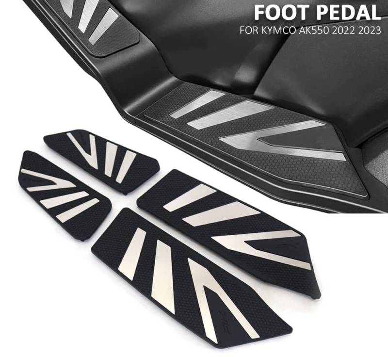 YIJIEBAO Motorrad-Dielen Fußrasten Pedal passend for KYMCO AK550 AK 550 Ak550 2022 2023 vordere und hintere Fußstütze Trittbrettstufe Rutschfestes Trittbrett(Set) von YIJIEBAO