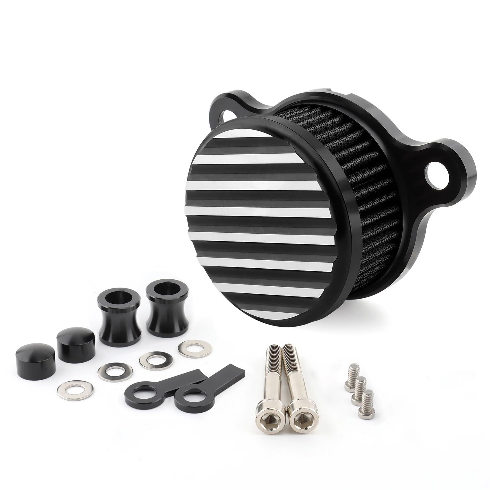 YIJIEBAO Motorrad-Luftfilter CNC-Luftreiniger-Ansaugfiltersystem Passend for Harley Sportster XL883 XL1200 Iron 883 48 Seventy-Two 1991-2023(MP09-007-0028BWB) von YIJIEBAO
