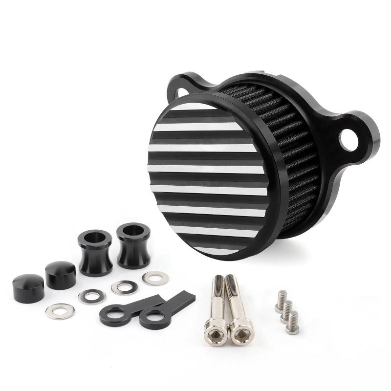 YIJIEBAO Motorrad-Luftfilter CNC-Luftreiniger-Ansaugfiltersystem Passend for Harley Sportster XL883 XL1200 Iron 883 48 Seventy-Two 1991-2023(MP09-007-0028BWB) von YIJIEBAO