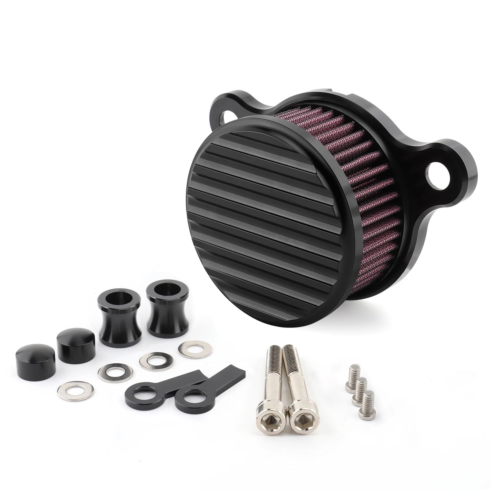 YIJIEBAO Motorrad-Luftfilter CNC-Luftreiniger-Ansaugfiltersystem Passend for Harley Sportster XL883 XL1200 Iron 883 48 Seventy-Two 1991-2023(MP09-007-0028BWR) von YIJIEBAO