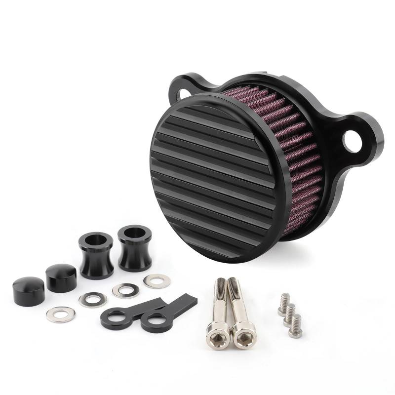 YIJIEBAO Motorrad-Luftfilter CNC-Luftreiniger-Ansaugfiltersystem Passend for Harley Sportster XL883 XL1200 Iron 883 48 Seventy-Two 1991-2023(MP09-007-0028BWR) von YIJIEBAO