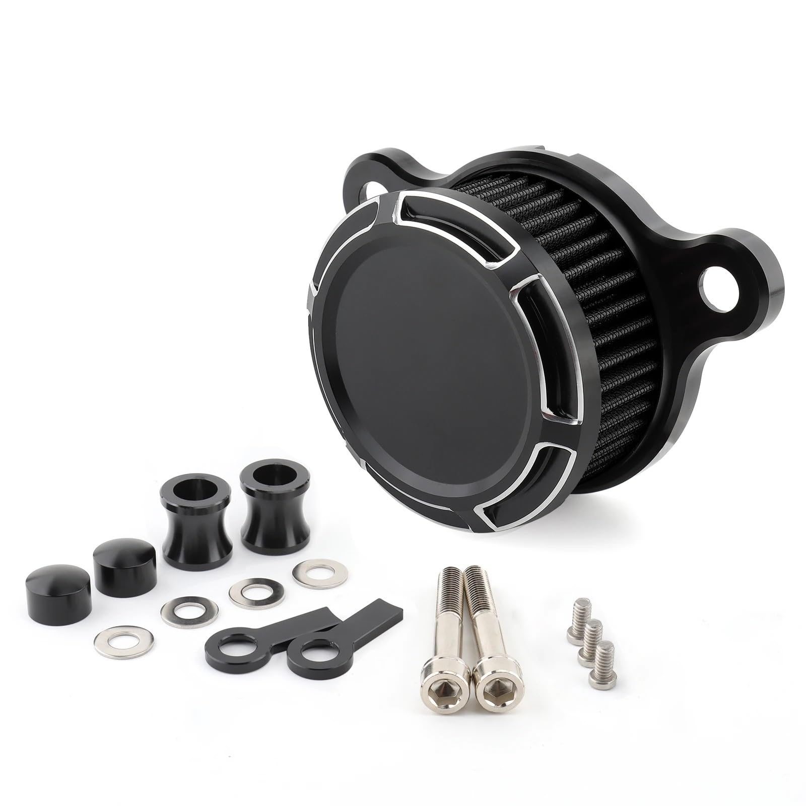 YIJIEBAO Motorrad-Luftfilter CNC-Luftreiniger-Ansaugfiltersystem Passend for Harley Sportster XL883 XL1200 Iron 883 48 Seventy-Two 1991-2023(MP09-007-0029BWB) von YIJIEBAO