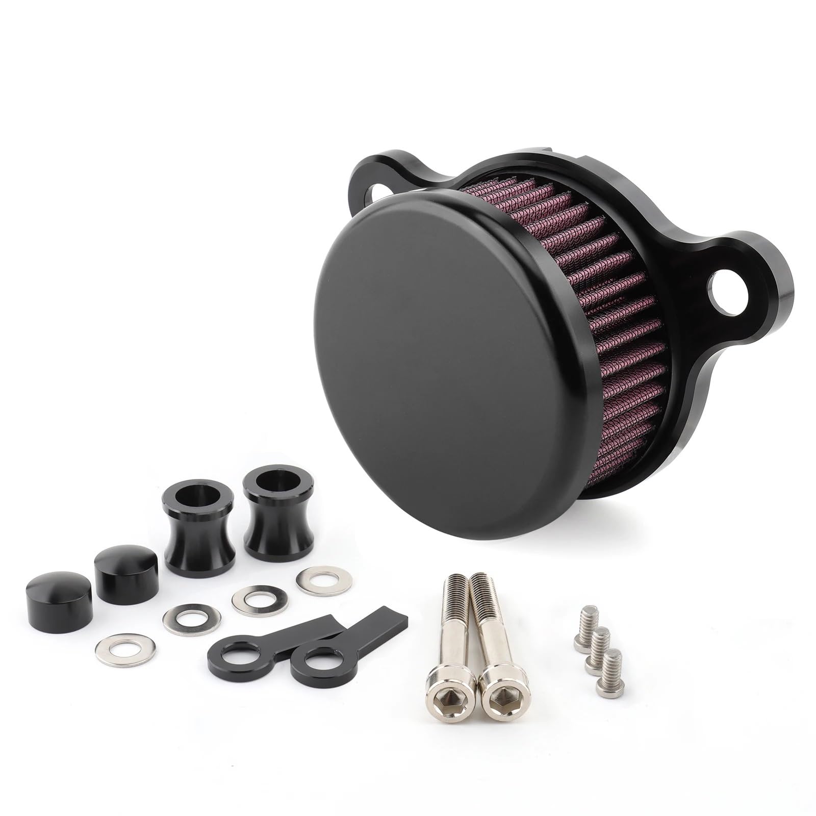 YIJIEBAO Motorrad-Luftfilter CNC-Luftreiniger-Ansaugfiltersystem Passend for Harley Sportster XL883 XL1200 Iron 883 48 Seventy-Two 1991-2023(MP09-007-0030BR) von YIJIEBAO