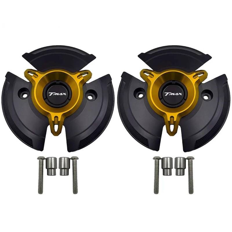 YIJIEBAO Motorrad Rahmen Slider Schutz Motor Stator Abdeckung Schutz Fit for Yamaha TMAX 560 TECH MAX 2020-2023 T-max560 Tech Max T-MAX 560 Motorrad-Motorschutz(Gold Pair) von YIJIEBAO