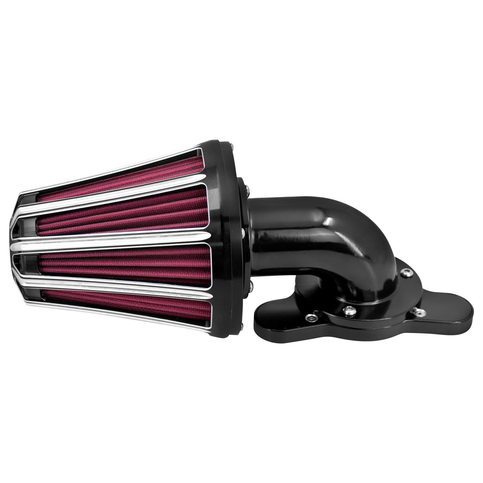 YIJIEBAO Motorrad Schwarz Luftfilter Reiniger Kits Intake Billet Aluminium Fit for Harley Sportster Touring Electra Street Glide Softail Dyna(Air Cleaner D) von YIJIEBAO