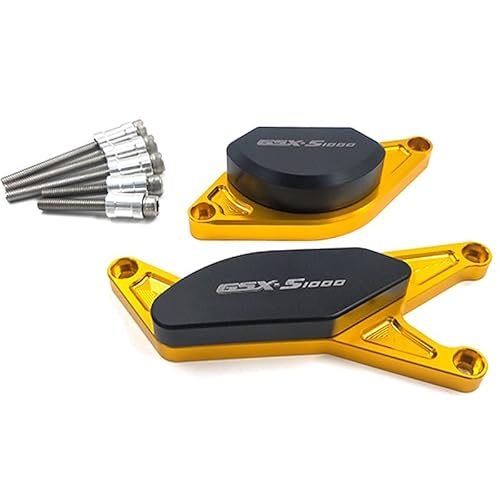 YIJIEBAO PASSEND for Suzuki GSX-S1000 GSX-S1000F GSX-S 1000 2015 2016 GSXS1000 CNC POM Sturzpad Crash Pad Motor Stator Case Saver Cover Motorrad-Motorschutz(Emas) von YIJIEBAO