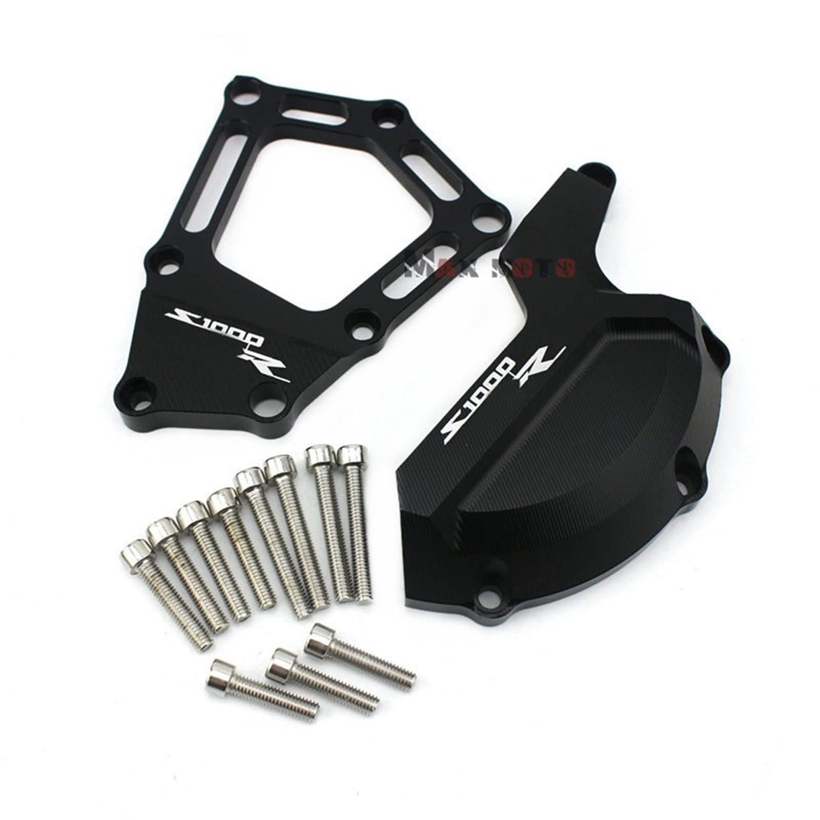 YIJIEBAO Passend for BMW S1000R S1000 RS 1000R 2014-2020 2019 2018 Motorradzubehör CNC Aluminium Motor Stator Cover Case Slider Protector Motorrad-Motorschutz(Black) von YIJIEBAO
