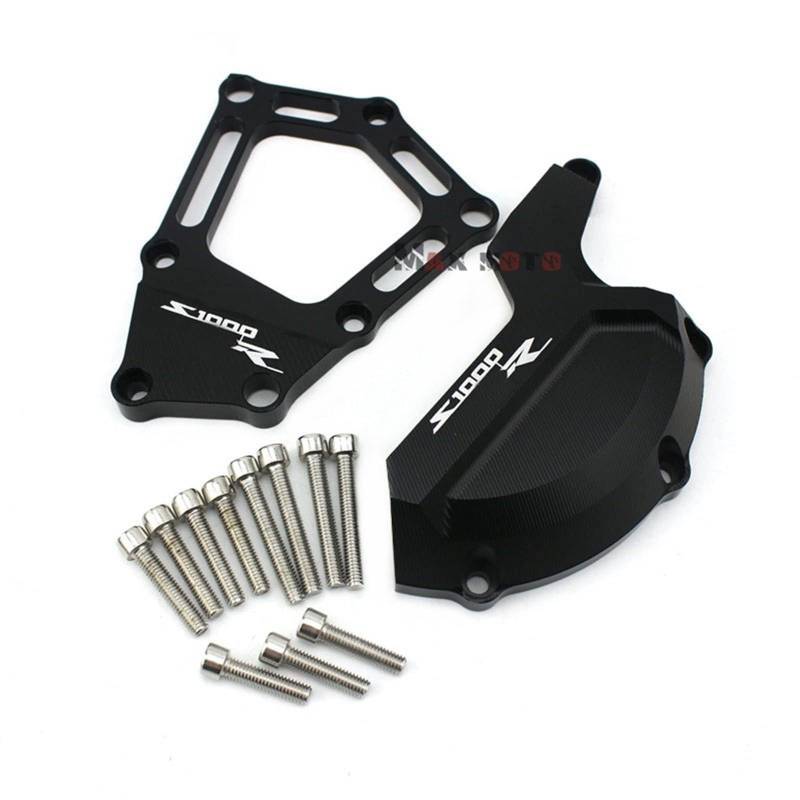 YIJIEBAO Passend for BMW S1000R S1000 RS 1000R 2014-2020 2019 2018 Motorradzubehör CNC Aluminium Motor Stator Cover Case Slider Protector Motorrad-Motorschutz(Black) von YIJIEBAO