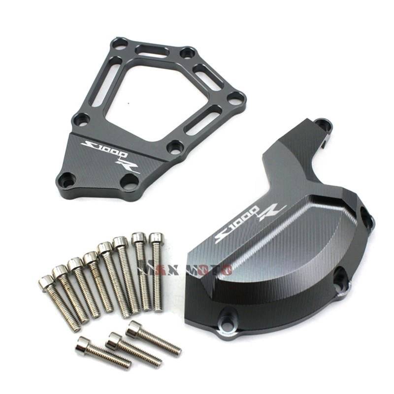 YIJIEBAO Passend for BMW S1000R S1000 RS 1000R 2014-2020 2019 2018 Motorradzubehör CNC Aluminium Motor Stator Cover Case Slider Protector Motorrad-Motorschutz(Gray) von YIJIEBAO
