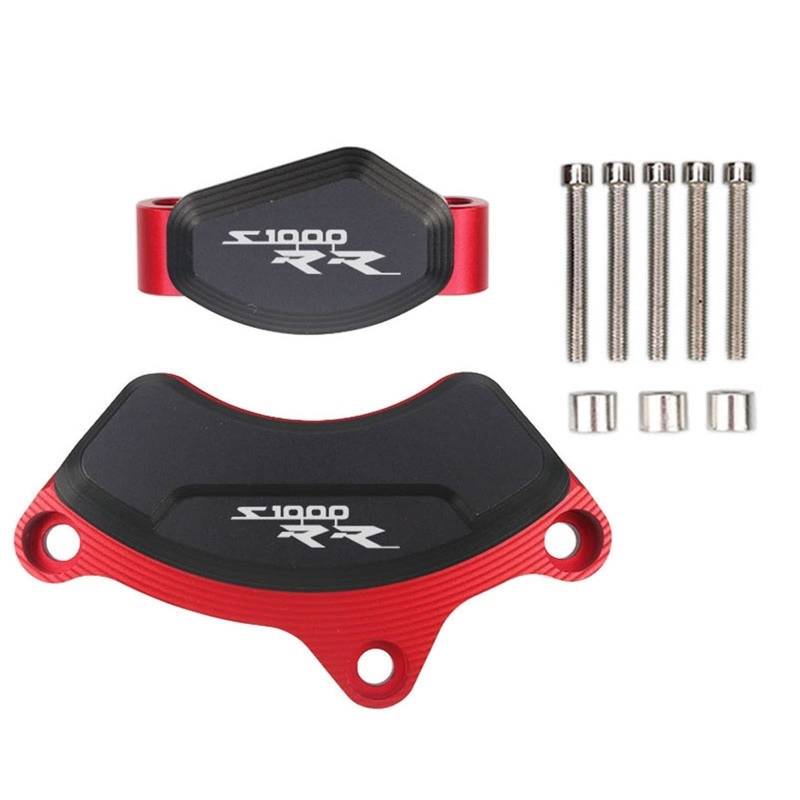 YIJIEBAO Passend for BMW S1000RR S1000 RR S 1000 RR 2019 2020 2021 2022 Motorrad CNC Aluminium Motor Stator Cover Case Slider Protector Motorrad-Motorschutz(Logo S1000RR Red) von YIJIEBAO
