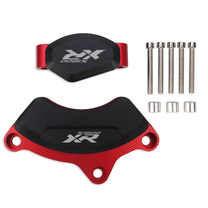 YIJIEBAO Passend for BMW S1000XR S1000 XR S 1000 XR 2019 2020 2021 2022 Motorrad CNC Motor Stator Cover Case Slider Protector Motorrad-Motorschutz(Logo S1000XR Red) von YIJIEBAO