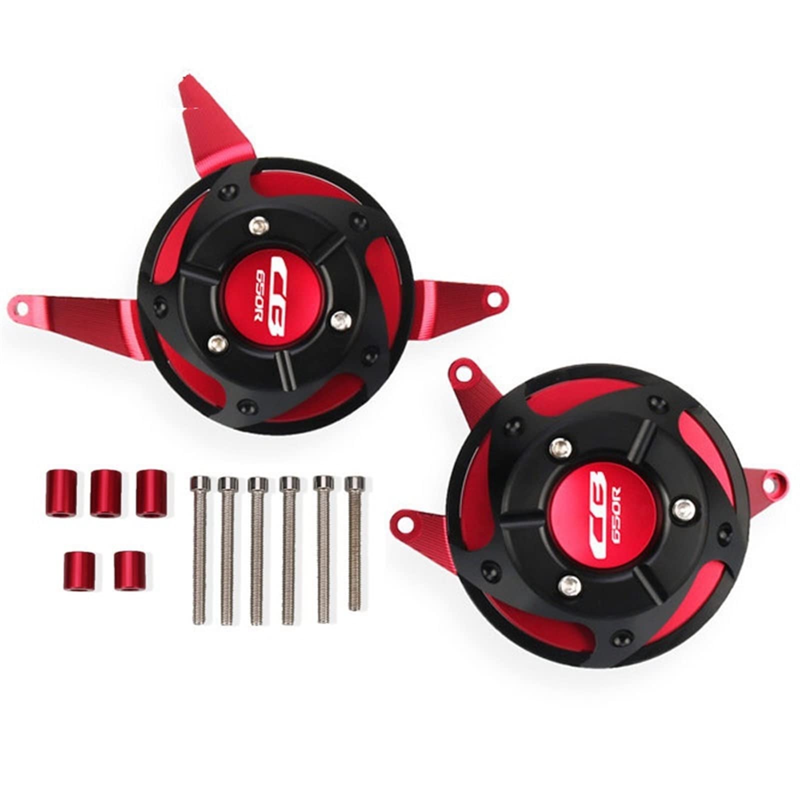 YIJIEBAO Passend for CB650R CBR650R CB 650R 2021 2022 Motorrad Motorgehäuse Stator Kupplungsabdeckung Guards Crash Pad Frame Sliders Protector Motorrad-Motorschutz(CB650R Red) von YIJIEBAO