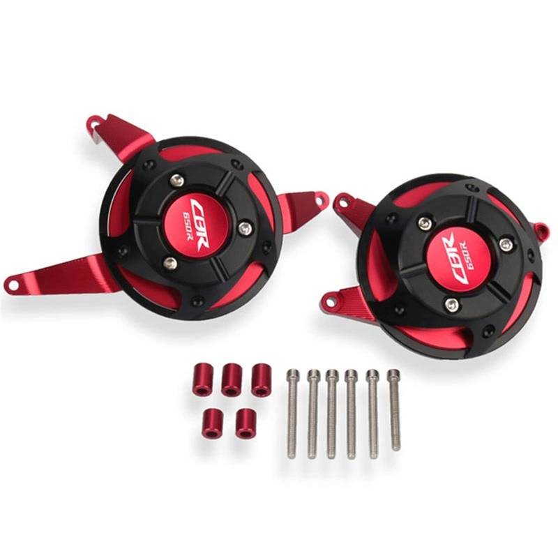 YIJIEBAO Passend for CB650R CBR650R CB 650R 2021 2022 Motorrad Motorgehäuse Stator Kupplungsabdeckung Guards Crash Pad Frame Sliders Protector Motorrad-Motorschutz(CBR650R Red) von YIJIEBAO
