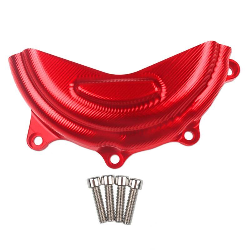 YIJIEBAO Passend for Ducati Streetfighter V4 2018 2019 2020 2021 Motorradzubehör CNC Aluminium Motor Stator Cover Case Slider Protector Motorrad-Motorschutz(NO Logo Red) von YIJIEBAO
