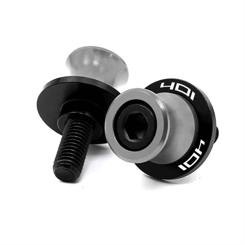YIJIEBAO Passend for Husqvarna Svartpilen 401 701 125 250 Motorrad CNC Aluminium M10 Schwingenspulen Schieberständerschraube 10MM Schrauben Zubehör Hinterer Kipphebel mit Gewinde(Grey-401) von YIJIEBAO