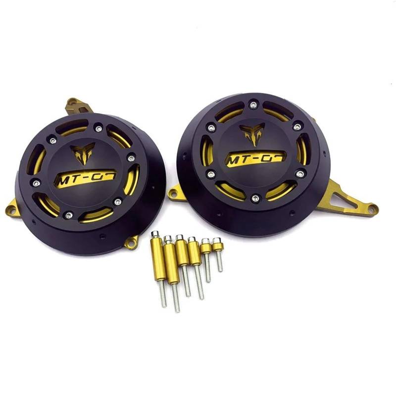 YIJIEBAO Passend for Yamaha MT-07 MT07 2021 2022 FZ07 MT 07 FZ-07 Motorradzubehör Motor Stator Starter Abdeckung Rahmen Slider Schutzfolie Motorrad-Motorschutz(Gold) von YIJIEBAO