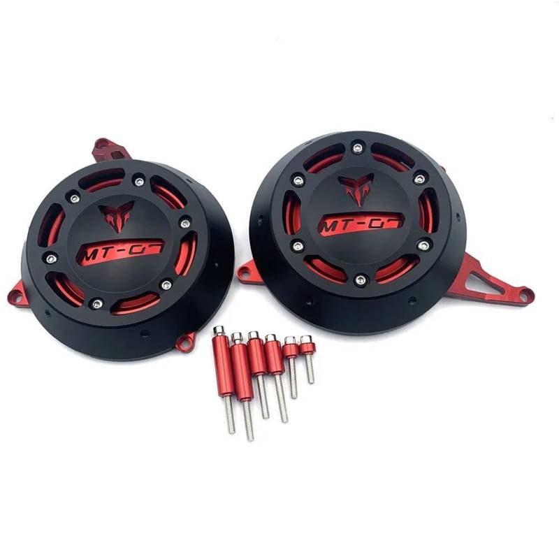 YIJIEBAO Passend for Yamaha MT-07 MT07 2021 2022 FZ07 MT 07 FZ-07 Motorradzubehör Motor Stator Starter Abdeckung Rahmen Slider Schutzfolie Motorrad-Motorschutz(Red) von YIJIEBAO