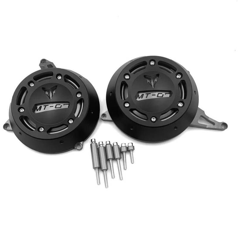 YIJIEBAO Passend for Yamaha MT-07 MT07 2021 2022 FZ07 MT 07 FZ-07 Motorradzubehör Motor Stator Starter Abdeckung Rahmen Slider Schutzfolie Motorrad-Motorschutz(Silver) von YIJIEBAO
