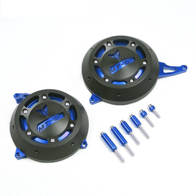 YIJIEBAO Passend for Yamaha MT-07 MT07 MT 07 FZ-07 FZ07 FZ 07 2021 2022 Motorrad CNC Motor Stator Motorschutzabdeckung Schutzfolien Motorrad-Motorschutz(Blue) von YIJIEBAO