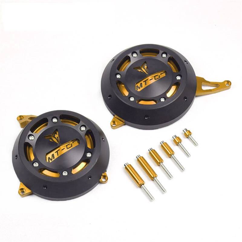 YIJIEBAO Passend for Yamaha MT-07 MT07 MT 07 FZ-07 FZ07 FZ 07 2021 2022 Motorrad CNC Motor Stator Motorschutzabdeckung Schutzfolien Motorrad-Motorschutz(Gold) von YIJIEBAO