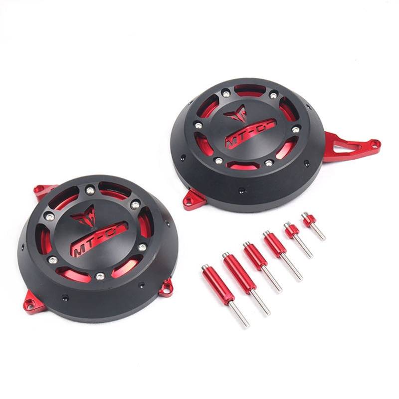 YIJIEBAO Passend for Yamaha MT-07 MT07 MT 07 FZ-07 FZ07 FZ 07 2021 2022 Motorrad CNC Motor Stator Motorschutzabdeckung Schutzfolien Motorrad-Motorschutz(Red) von YIJIEBAO