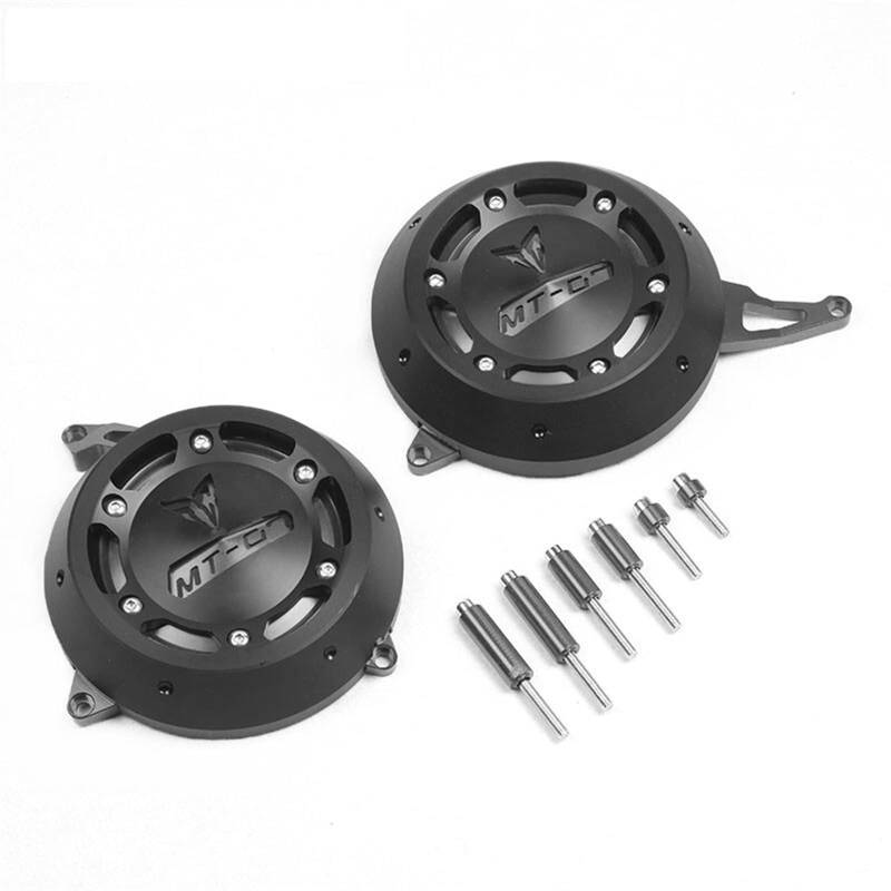 YIJIEBAO Passend for Yamaha MT-07 MT07 MT 07 FZ-07 FZ07 FZ 07 2021 2022 Motorrad CNC Motor Stator Motorschutzabdeckung Schutzfolien Motorrad-Motorschutz(Silver) von YIJIEBAO