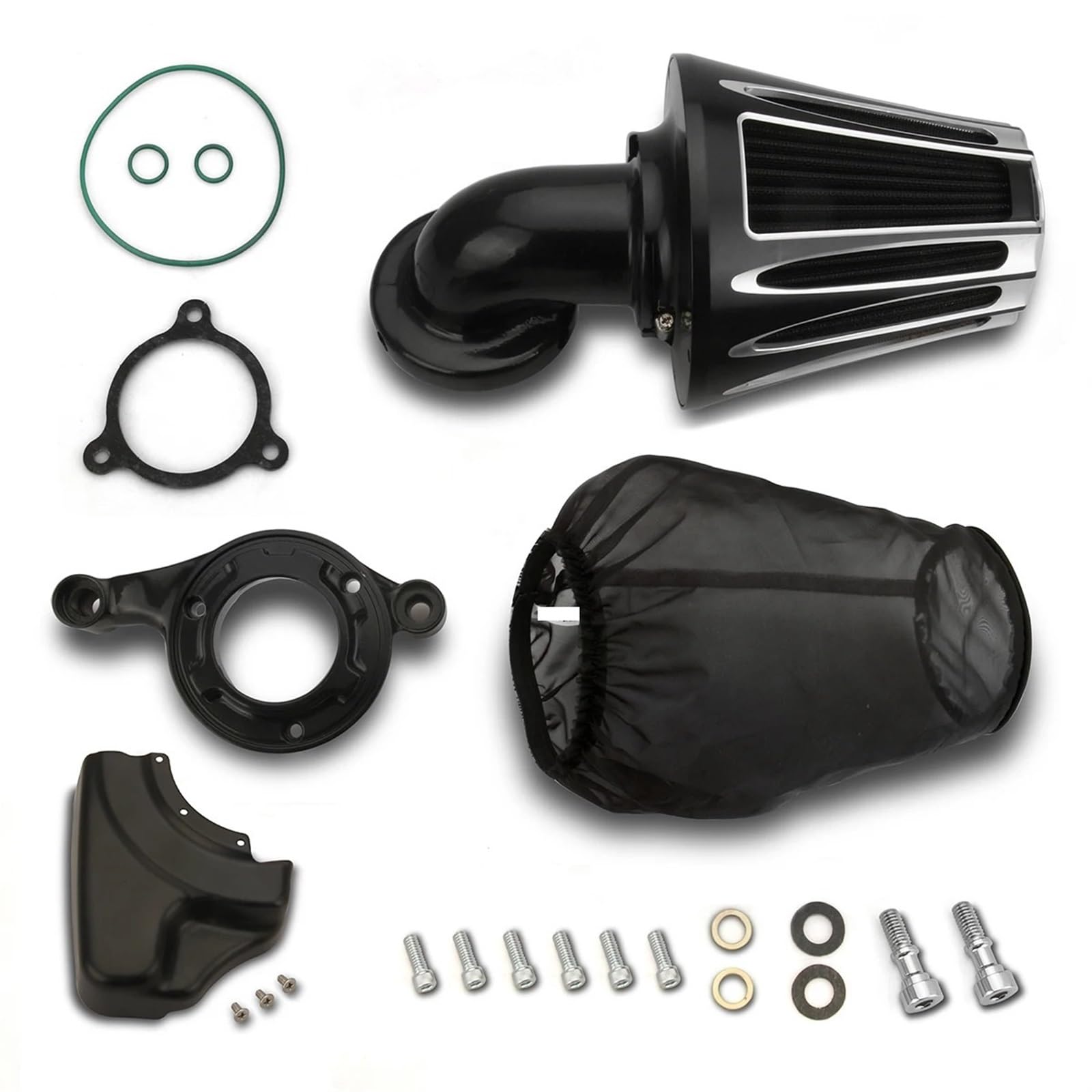 YIJIEBAO Schwarze CNC-geschnittene Kegel-Luftfilter-Entlüftungsfilter passend for Harley M8 Road King Street Electra Glide 2017-2022 Softail Slim 18-22 YIJIEBAO Schwarze CNC-geschnittene Kegel-Luftfilter-Entlüftungsfilter passend for Harley M8 Road King Street Electra Glide 2017-2022 Softail Slim 18-22 von YIJIEBAO