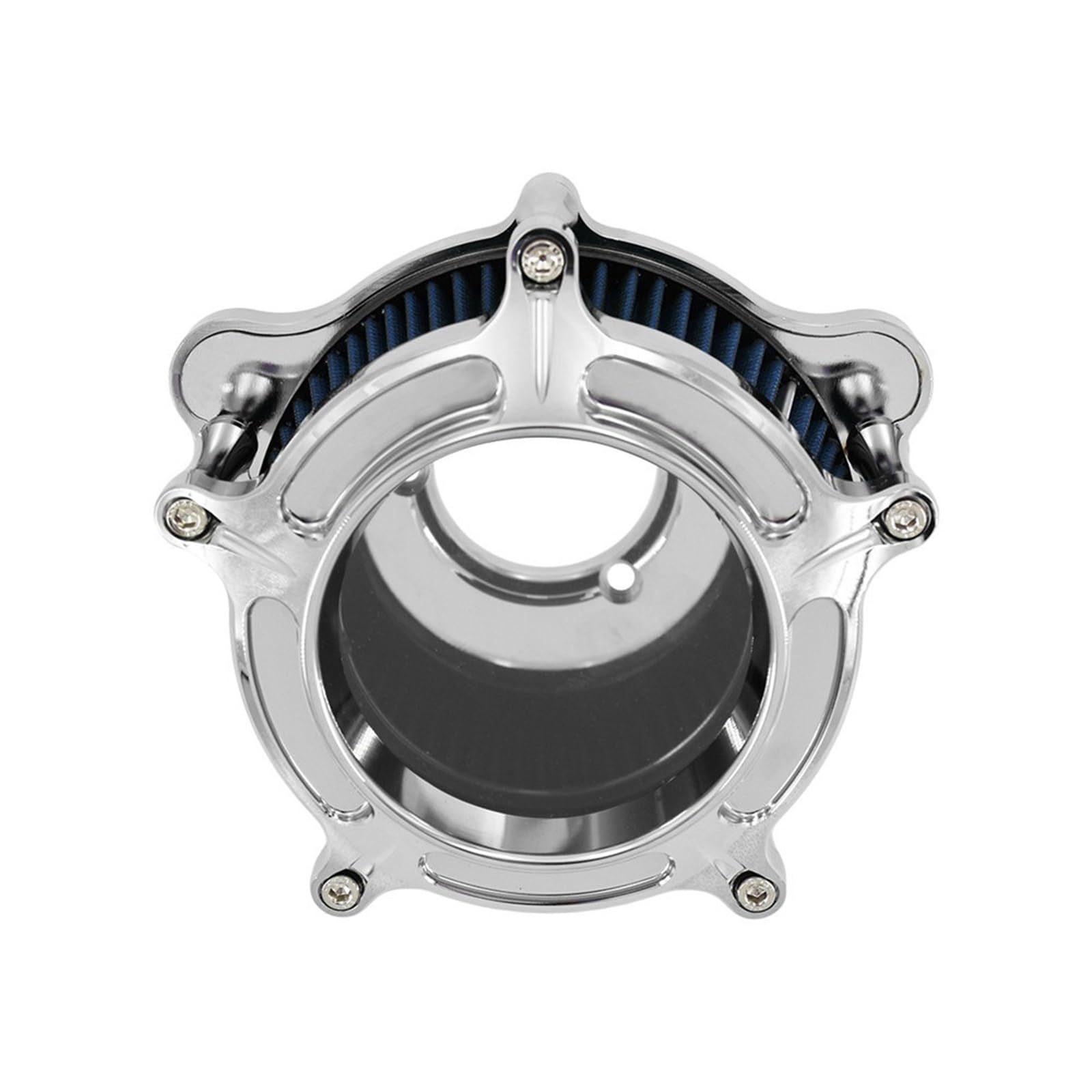 YIJIEBAO Turbine Clarion Luftfilter Chrom-Ansaugfilter passend for Harley Sportster Iron 883 1200 Softail FXSTF Touring FLHRC FLHTC Dyna(Blue Filter B) von YIJIEBAO
