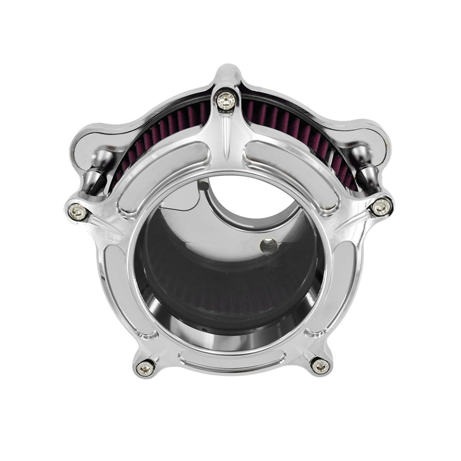 YIJIEBAO Turbine Clarion Luftfilter Chrom-Ansaugfilter passend for Harley Sportster Iron 883 1200 Softail FXSTF Touring FLHRC FLHTC Dyna(Red Filter C) von YIJIEBAO