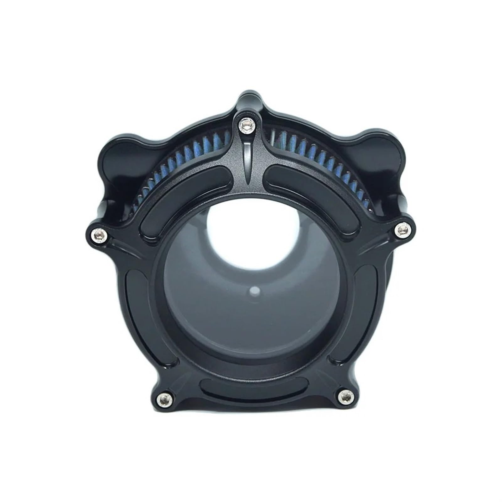 YIJIEBAO Turbine Clarion Luftfilter Mattschwarz Ansaugfilter Passend for Harley Sportster Iron Softail FXSTF Touring FLHRC FLHTC Dyna FXDC(Blue Filter D) von YIJIEBAO