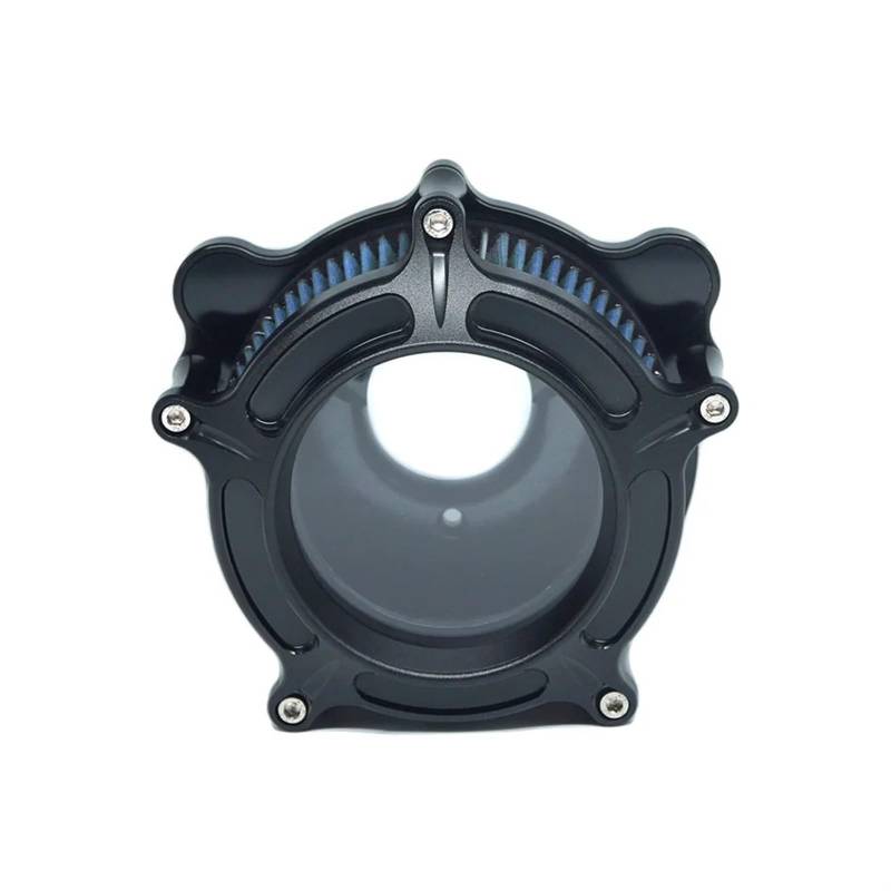 YIJIEBAO Turbine Clarion Luftfilter Mattschwarz Ansaugfilter Passend for Harley Sportster Iron Softail FXSTF Touring FLHRC FLHTC Dyna FXDC(Blue Filter D) von YIJIEBAO