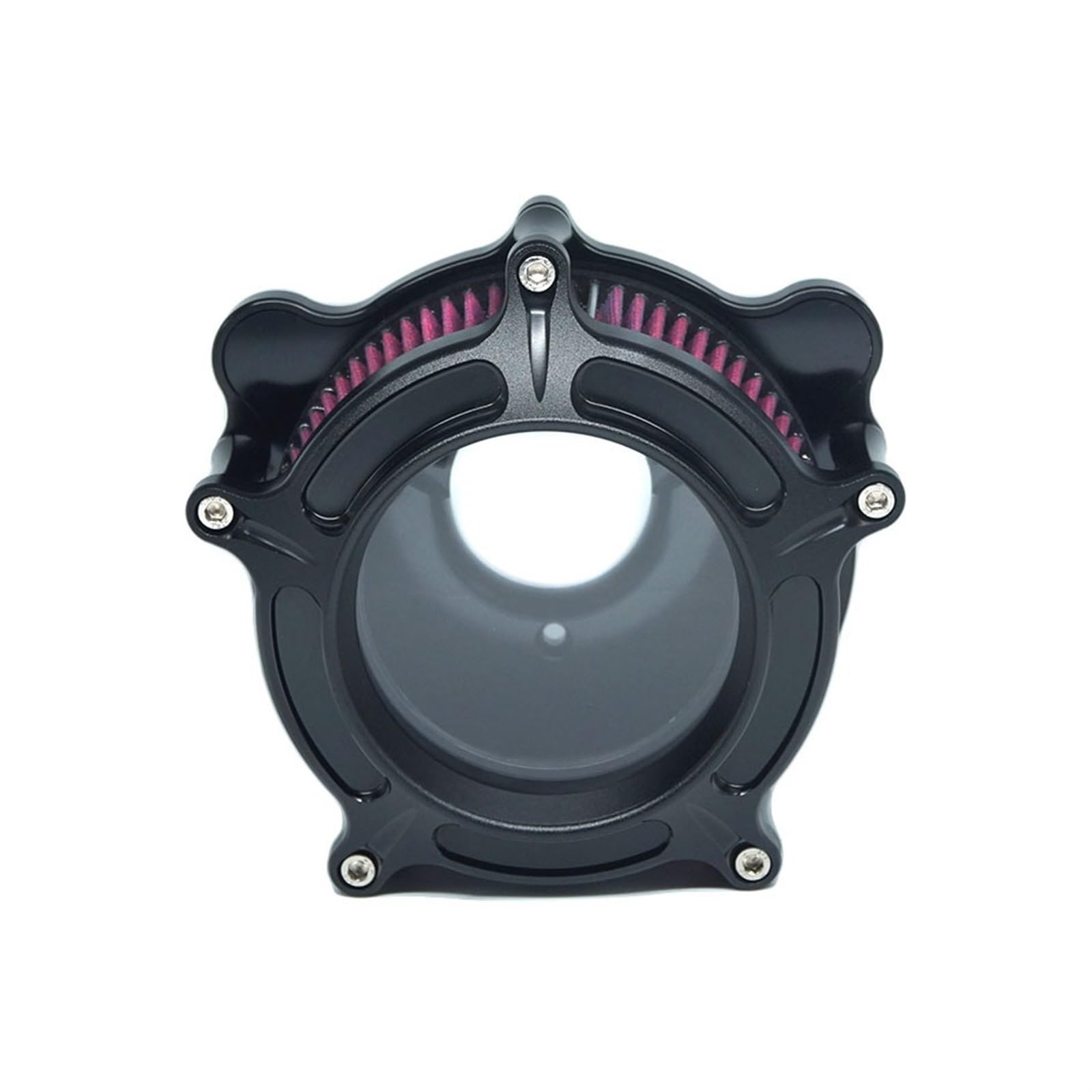YIJIEBAO Turbine Clarion Luftfilter Mattschwarz Ansaugfilter Passend for Harley Sportster Iron Softail FXSTF Touring FLHRC FLHTC Dyna FXDC(Red Filter C) von YIJIEBAO