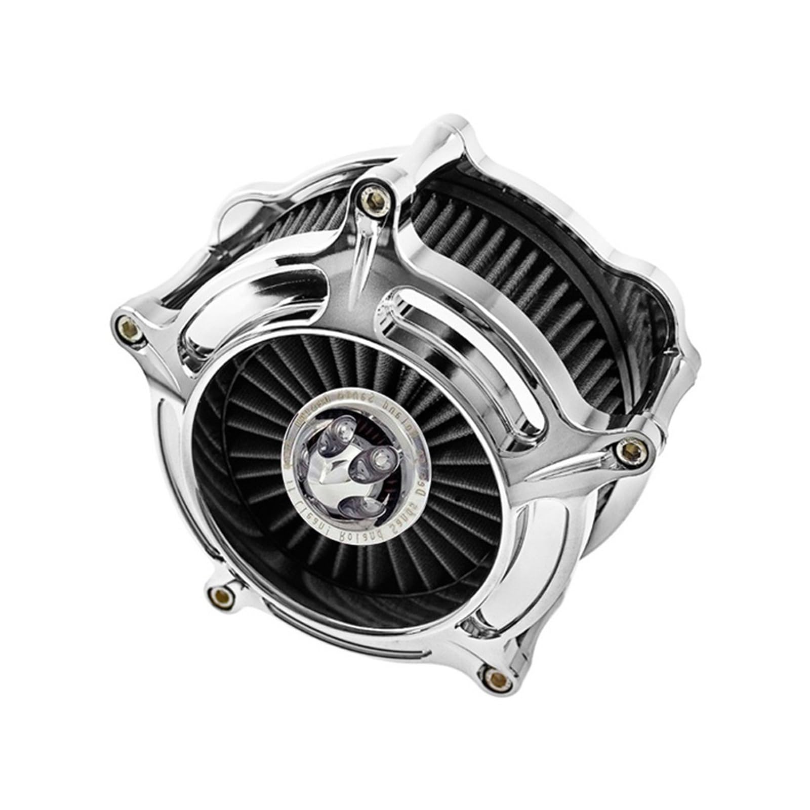 YIJIEBAO Turbinenluftfilter Chrom-Ansaugfilter passend for Harley Sportster XL 48 883 Dyna V-Rod Softail Fat Boy Touring Ultra FLHR FLHX(Gray Filter A) von YIJIEBAO