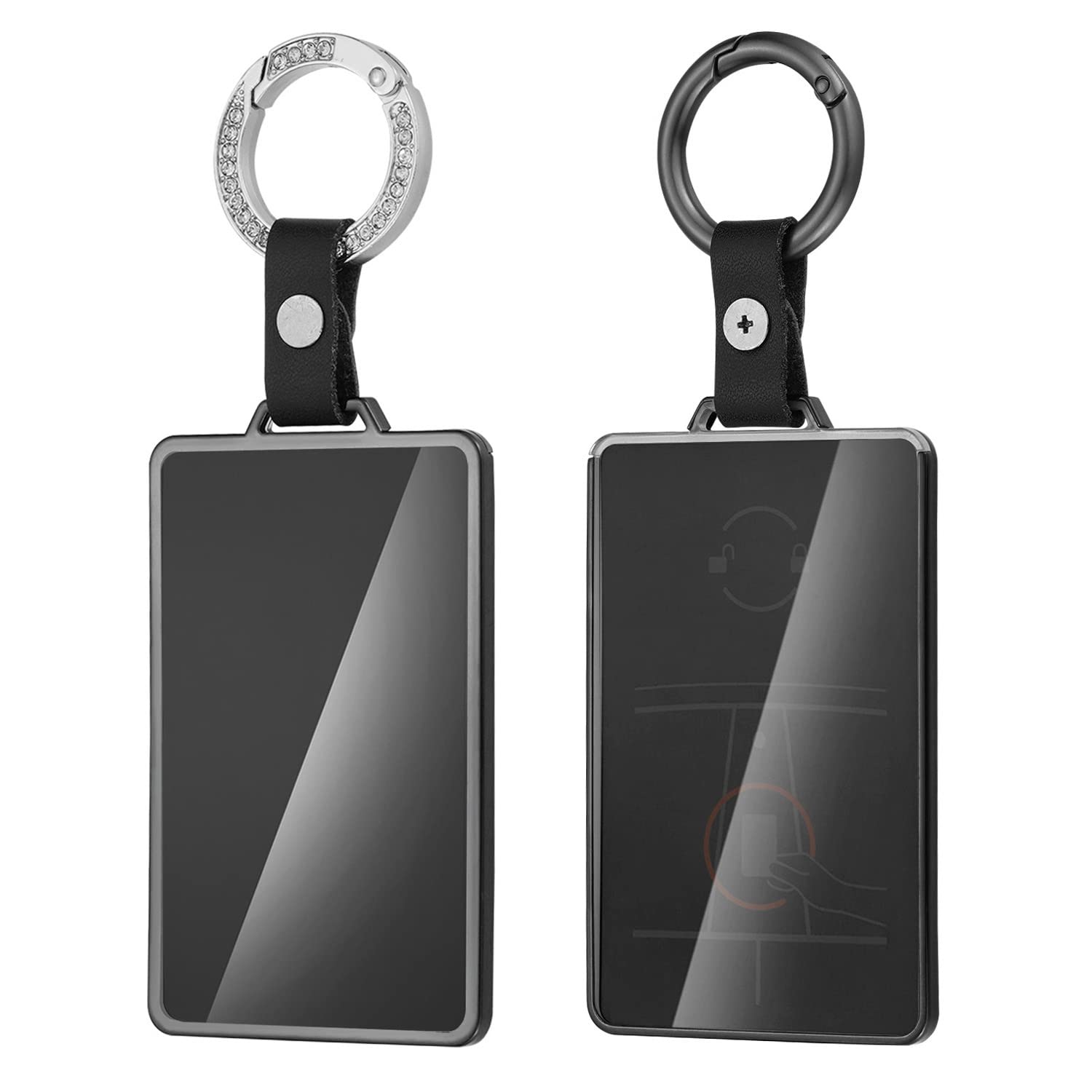 Schlüsselkartenhalter für Tesla Model 3 Model Y S/X, weiches TPU, vollständiger Schutz, Schlüsselanhänger, Zubehör, Schlüsselanhänger, 2 Stück, Schwarz, 3.66X2.04X0.15in, Kette, elegant, schlicht Schlüsselkartenhalter für Tesla Model 3 Model Y S/X, weiches TPU, vollständiger Schutz, Schlüsselanhänger, Zubehör, Schlüsselanhänger, 2 Stück, Schwarz, 3.66X2.04X0.15in, Kette, elegant, schlicht von YIJINSHENG