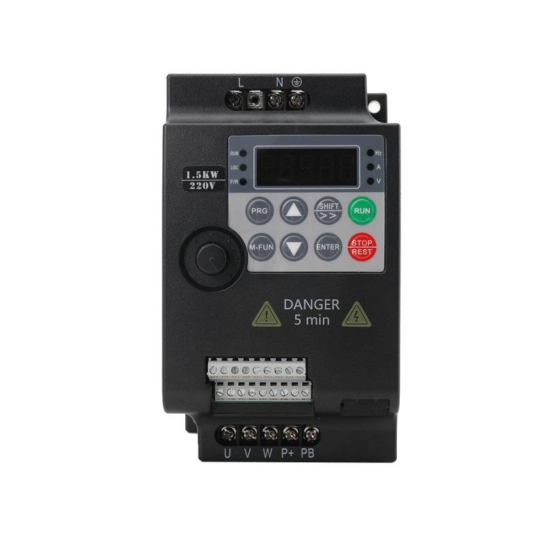 YILIKISS Frequenzumrichter 1,5 kW Variable Frequency Driver VFD 1-Phase 220V Professional Frequenzwandler Inverter Antrieb für Spindelmotor, Schwarz von YILIKISS