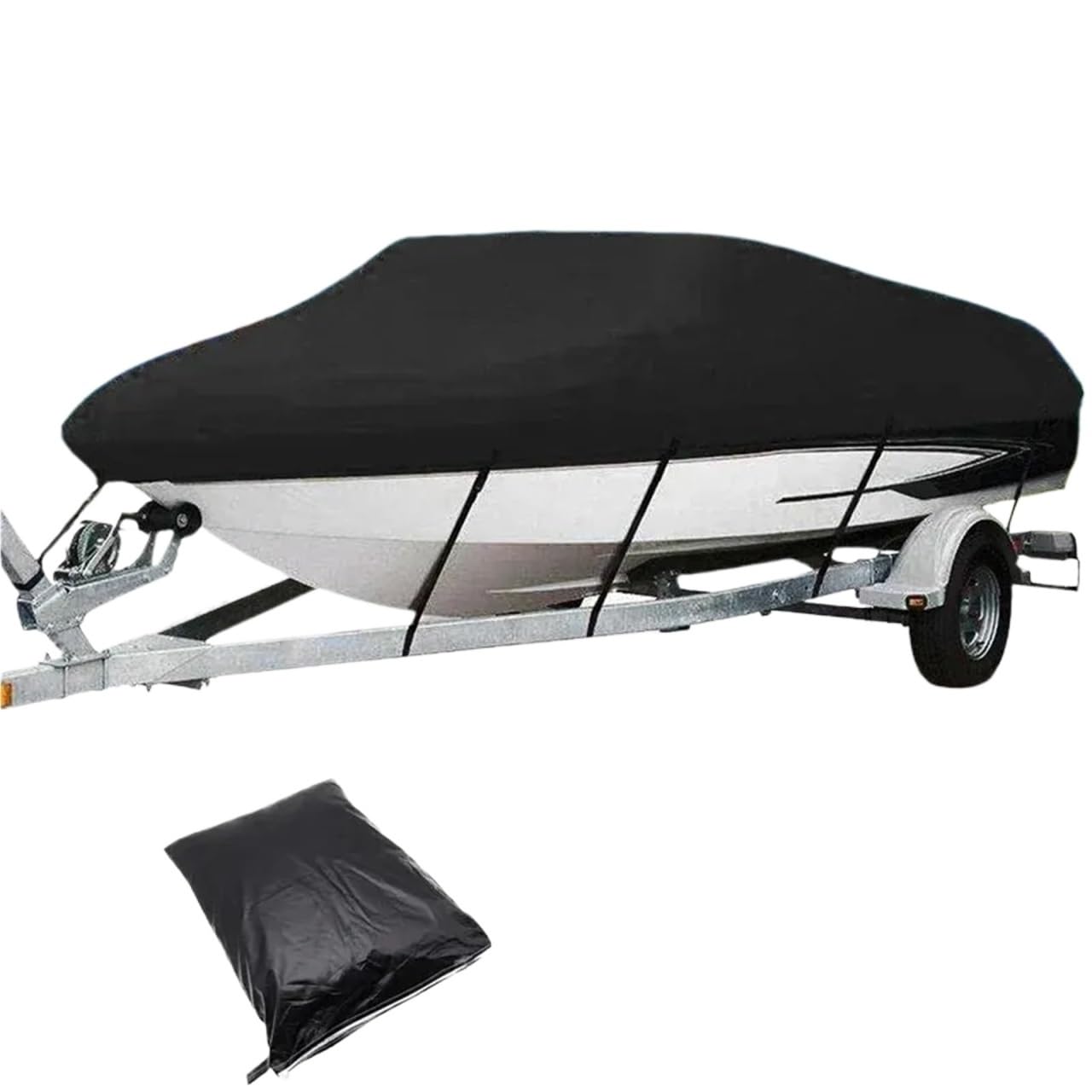 Jet Ski Abdeckung Schwarze Bootsabdeckung Anti-UV Wasserdichter Außenschutz Hochleistungs-Marinefischerei-Schnellboot-Yacht Jet Ski Abdeckung(17-19ft (600 X300cm)) von YILWPV