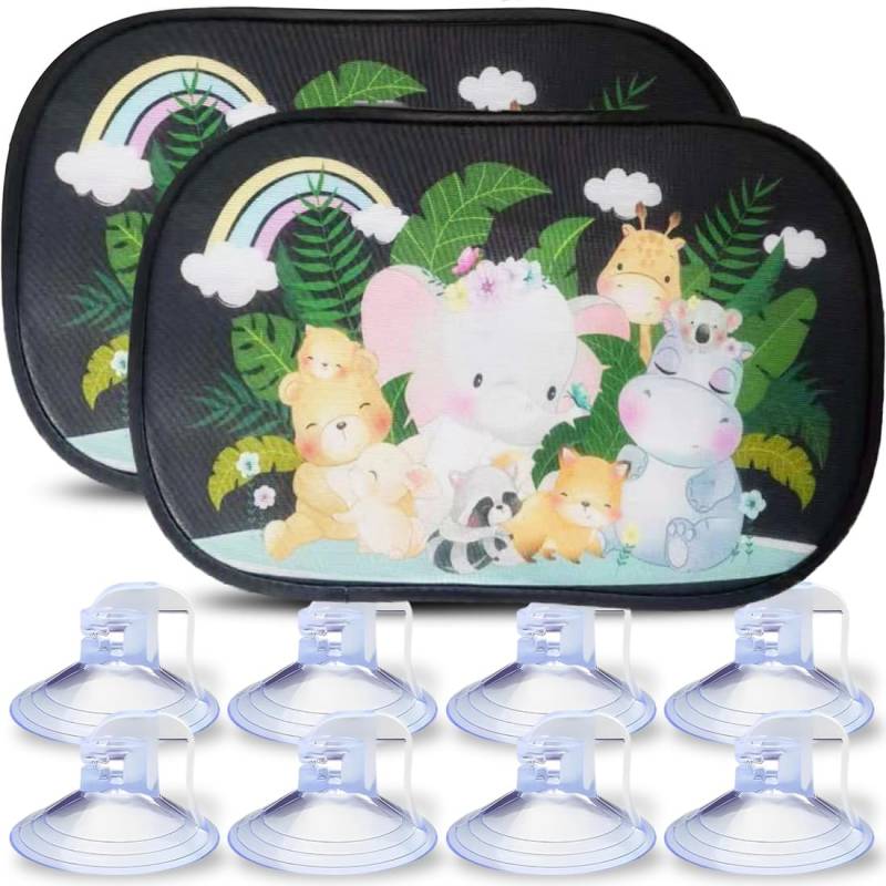 YIMVUNZ Sonnenschutz Auto Baby mit UV Schutz (2er Set), 51cm*31cm, Sonnenblende mit 8 Saugnäpfen, Sonnenschutz Auto Kinder, Sonne & UV-Schutz von YIMVUNZ