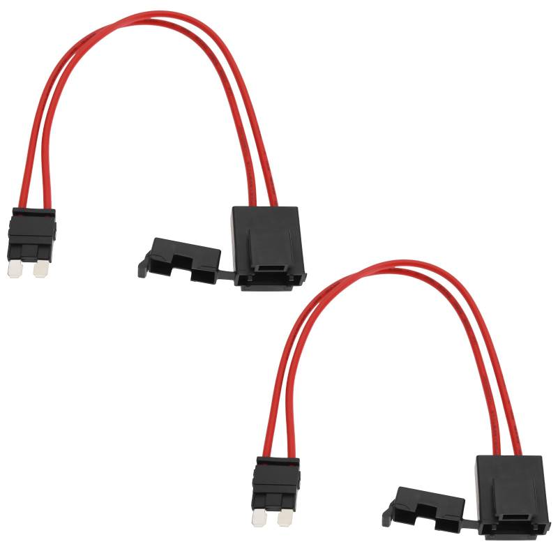2 Stück Auto-Sicherungshalter-Anschluss 32V 20 Ampere 16AWG Robuste Drahtverlängerung Sicherungshalter-Anschluss für Fahrzeug mit 4 TLG 20 A-Sicherungen für ATM/APM (23 cm Standard) von YINETTECH