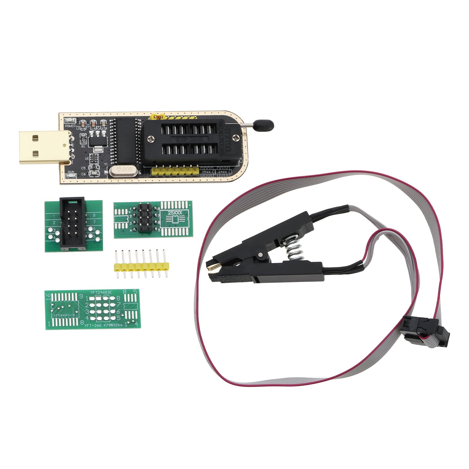 YINETTECH 1 Satz CH341A 24/25 Series EEPROM Flash BIOS USB-Programmierer mit SOIC8 SOP8-Adaptermodul für Motherboard-Routing-LCD-Panel-Programmierung YINETTECH 1 Satz CH341A 24/25 Series EEPROM Flash BIOS USB-Programmierer mit SOIC8 SOP8-Adaptermodul für Motherboard-Routing-LCD-Panel-Programmierung von YINETTECH