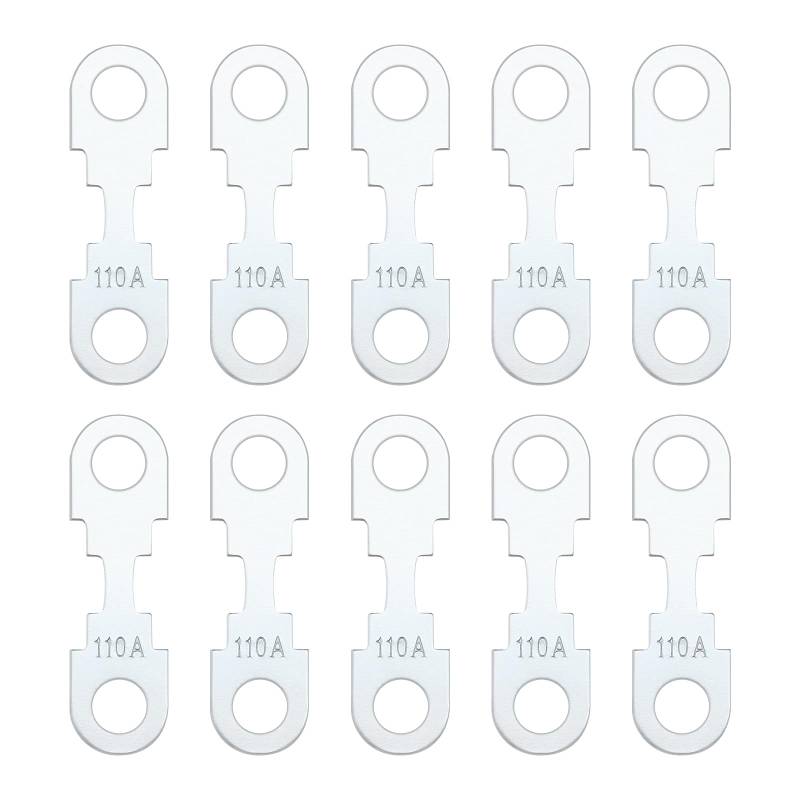 YINETTECH 10 Stück Flachsicherungsstreifen Silberfarben Zinklegierung Zubehör Ersatzteil Flachsicherungsstreifen 110 A DC 32 V Kompatibel mit Opel Kompatibel mit VW von YINETTECH
