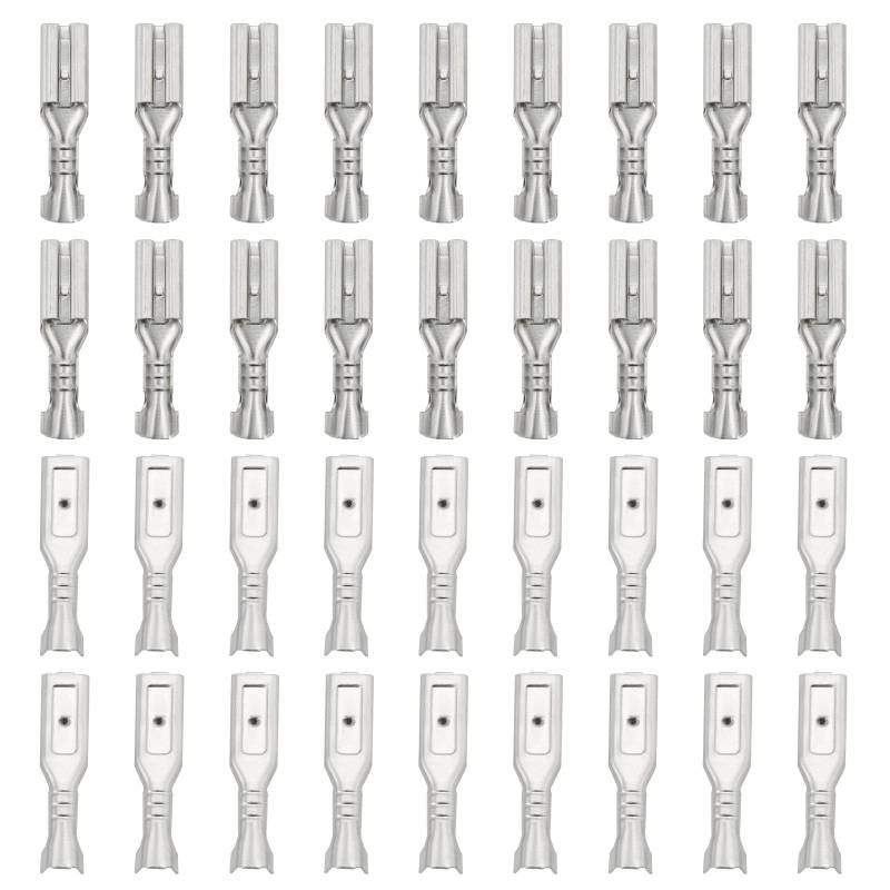 YINETTECH 100 Stück 2,8 Mm Crimp-Buchsenstecker Flachstecker Schnellverbinder Kabelklemmen Kompatibel mit Mini-Schalter Autolautsprecher Sliverf von YINETTECH