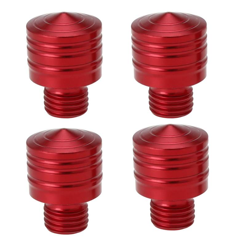 YINETTECH 2 Paar Motorrad Roller Spiegel Feste Schrauben M10 x 1,25 CNC Aluminium Spiegel Blindstopfen Spiegel Halter Stecker Abdeckungen (Rot) von YINETTECH