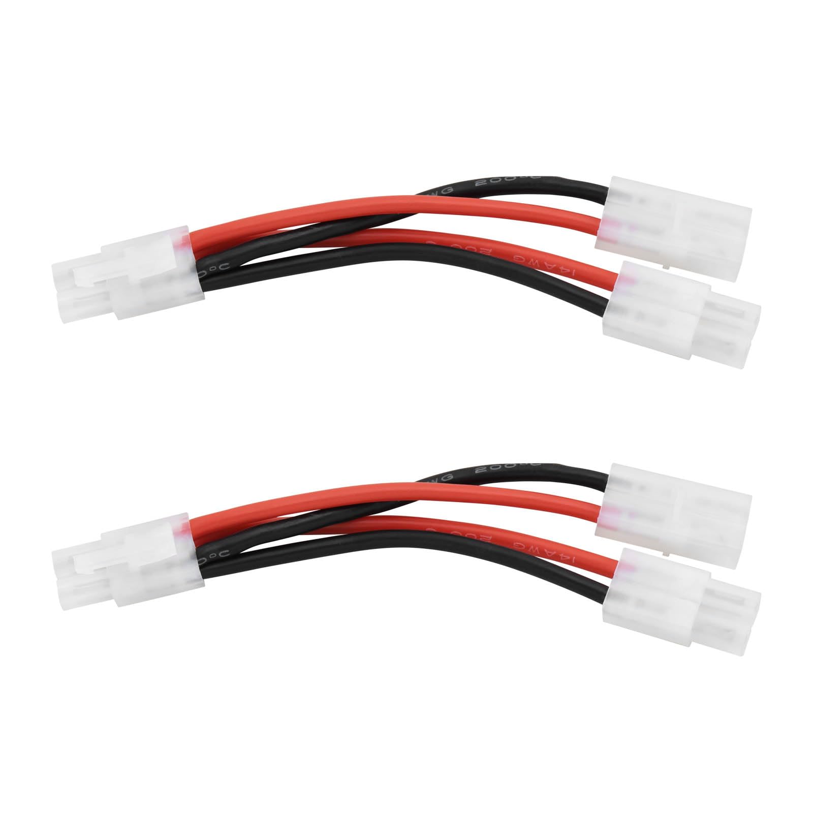 YINETTECH 2 STK. Parallelkabelstecker für RC-Modellautos Kompatibel mit T-Amiya LiPo 14 AWG Länge 13 cm RC-Stecker Männlich/weiblich Zum Laden der Lipo-Batterie von RC-Autos YINETTECH 2 STK. Parallelkabelstecker für RC-Modellautos Kompatibel mit T-Amiya LiPo 14 AWG Länge 13 cm RC-Stecker Männlich/weiblich Zum Laden der Lipo-Batterie von RC-Autos von YINETTECH