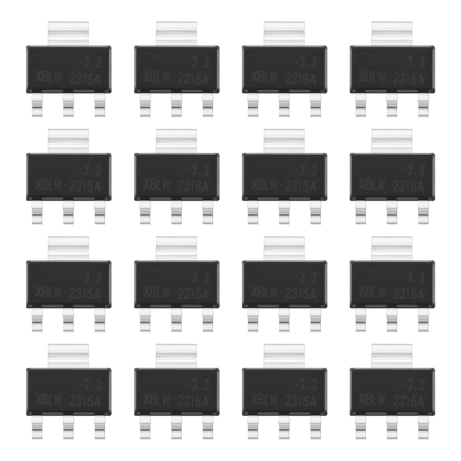 YINETTECH 50 Stück 1 A AMS-1117 Spannungsregler-Chip 3 Anschlüsse Regler Oberflächenmontierter Spannungsregler Stromversorgungsspannung SOT-223 für Elektronisches DIY-Projekt 3,3V YINETTECH 50 Stück 1 A AMS-1117 Spannungsregler-Chip 3 Anschlüsse Regler Oberflächenmontierter Spannungsregler Stromversorgungsspannung SOT-223 für Elektronisches DIY-Projekt 3,3V von YINETTECH