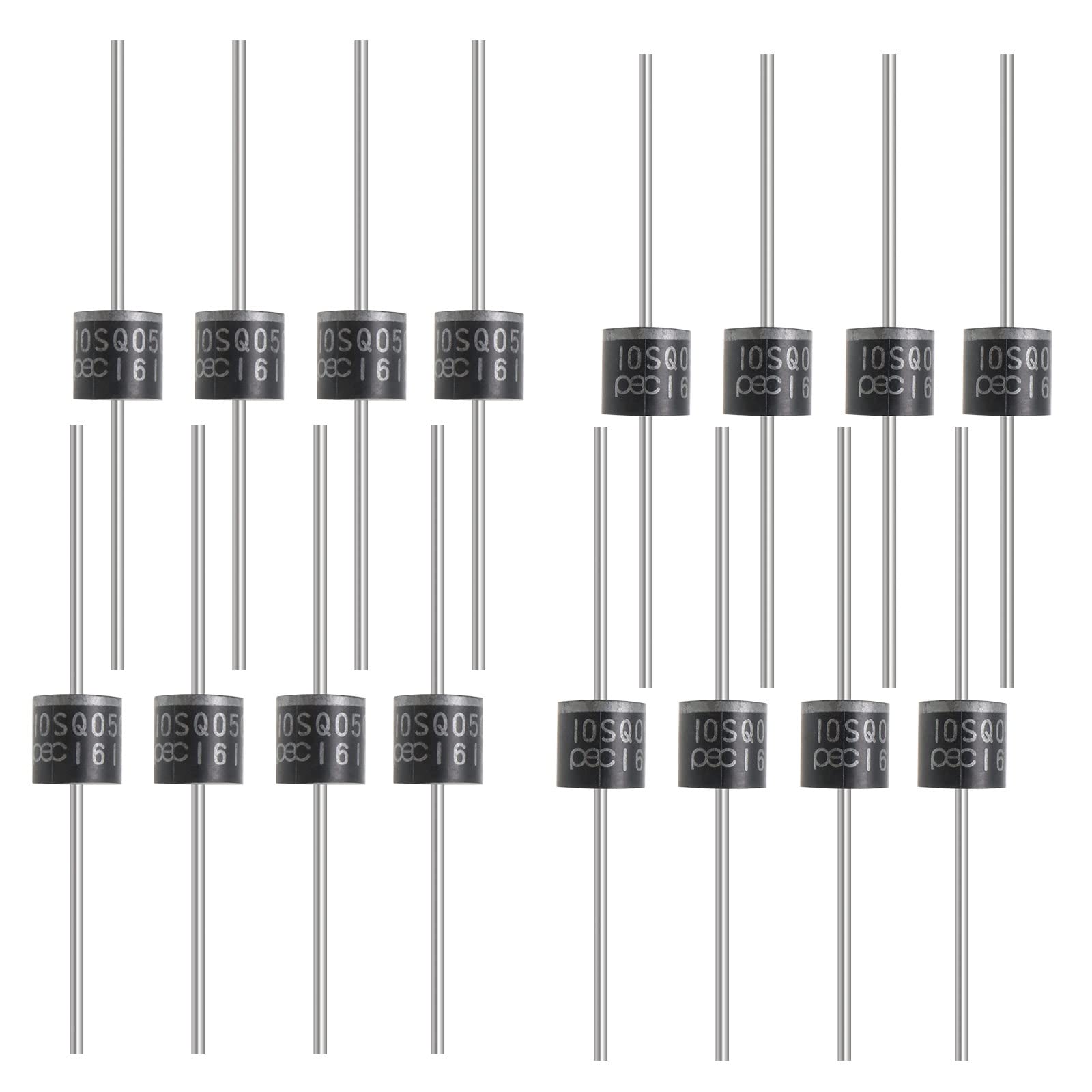 YINETTECH 50 Stück Schottky Diode 10A 50V Axial 10SQ050 für Solarpanel Parallel Reflow Schutzdiode Siliziumdiode Barrier Rectifier Diode YINETTECH 50 Stück Schottky Diode 10A 50V Axial 10SQ050 für Solarpanel Parallel Reflow Schutzdiode Siliziumdiode Barrier Rectifier Diode von YINETTECH